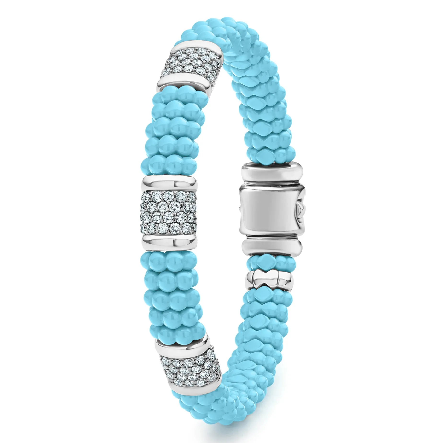 Three Station Ceramic Diamond Bracelet | 9mm