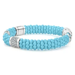 Three Station Ceramic Diamond Bracelet | 9mm