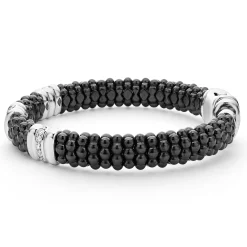 Three Station Ceramic Diamond Bracelet | 9mm