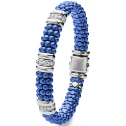 Three Station Ceramic Diamond Bracelet | 9mm