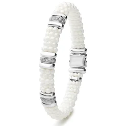 Three Station Ceramic Diamond Bracelet | 9mm