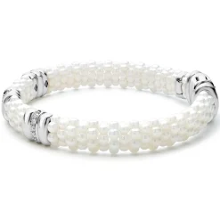 Three Station Ceramic Diamond Bracelet | 9mm