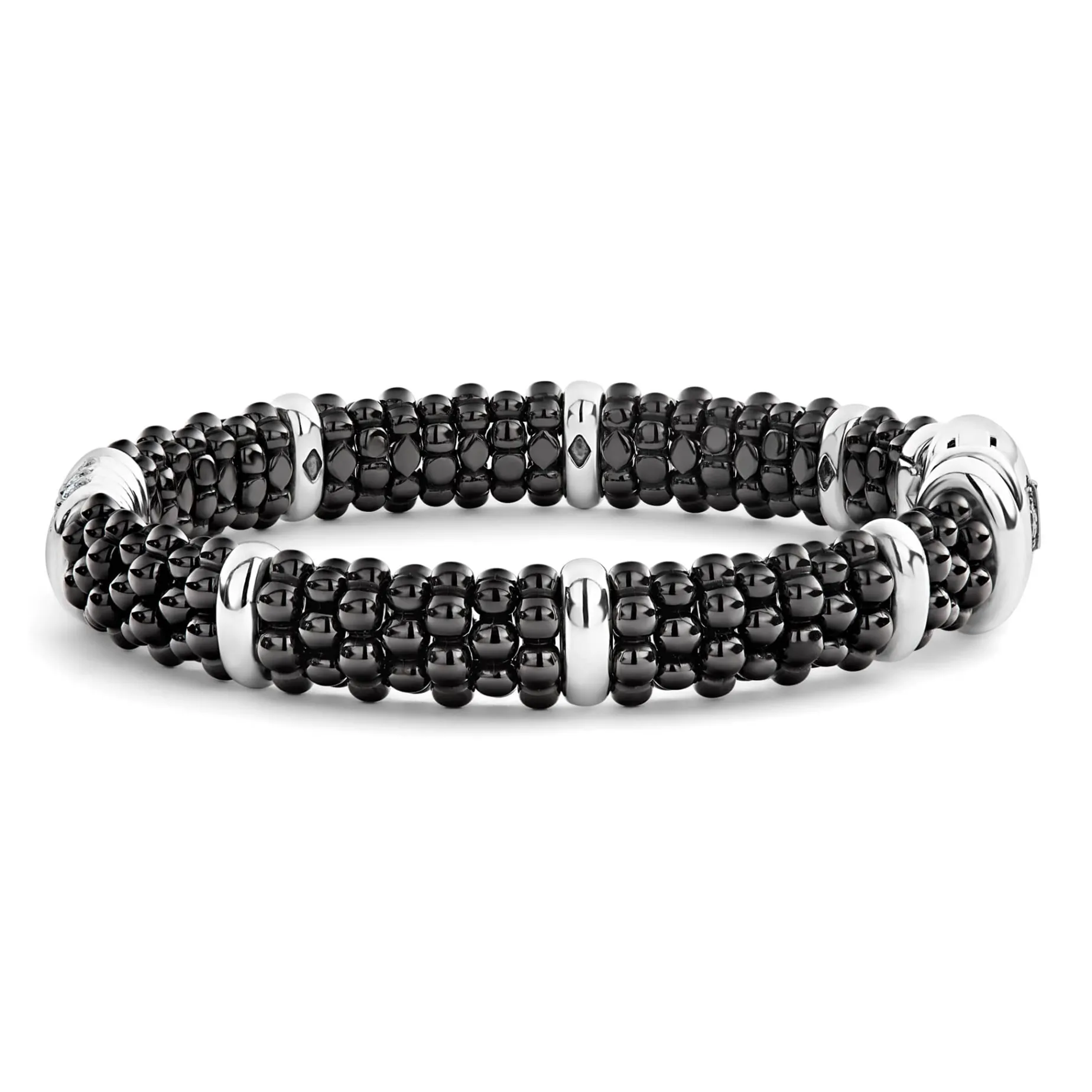 Three Station Ceramic Diamond Bracelet | 9mm