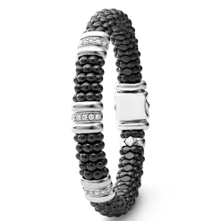 Three Station Ceramic Diamond Bracelet | 9mm