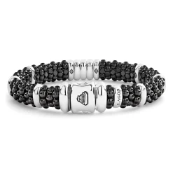 Three Station Ceramic Diamond Bracelet | 9mm