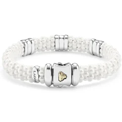 Three Station Ceramic Diamond Bracelet | 9mm