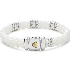 Three Station Ceramic Diamond Bracelet | 9mm