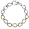 Three Station Diamond Link Bracelet
