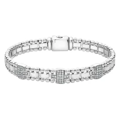 Three Station Diamond Link Bracelet