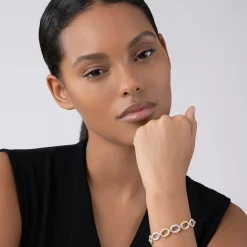 Three Station Diamond Link Bracelet
