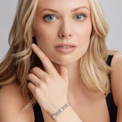 Three Station Diamond Link Bracelet