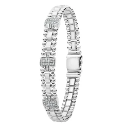 Three Station Diamond Link Bracelet