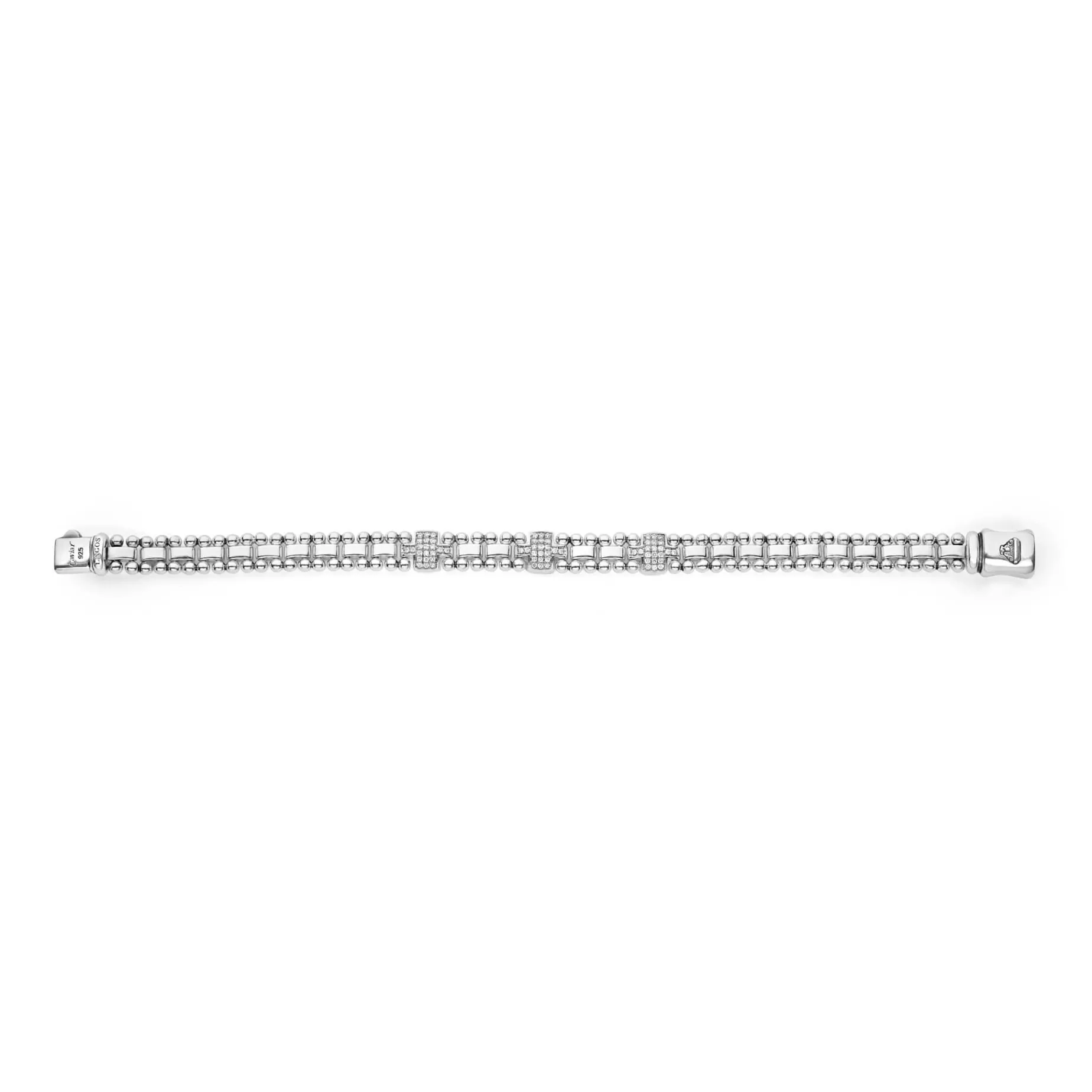 Three Station Diamond Link Bracelet