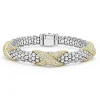 Three Station Diamond X Caviar Bracelet | 9mm