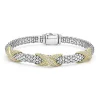 Three Station Diamond X Caviar Bracelet | 6mm