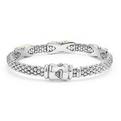 Three Station Diamond X Caviar Bracelet | 6mm