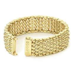 Three Station 18K Gold Diamond Bracelet | 20mm