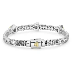 Three Station Pyramid Caviar Bracelet | 6mm