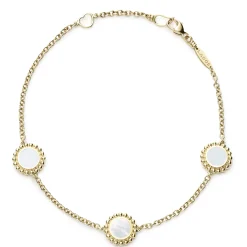 Three Station Round Mother of Pearl Bracelet