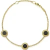 Three Station Round Onyx Bracelet