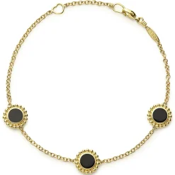 Three Station Round Onyx Bracelet