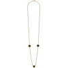 Three Station Round Onyx Necklace