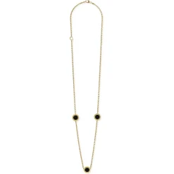 Three Station Round Onyx Necklace