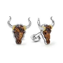 Tigereye Long Horn Cufflinks