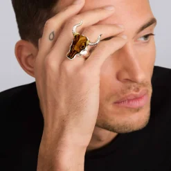 Tigereye Long Horn Ring