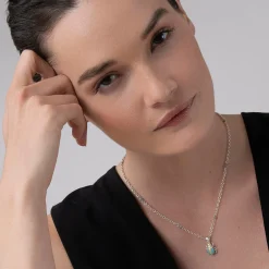 Turquoise Beetle Diamond Pendant Necklace