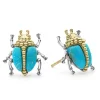 Turquoise Beetle Stud Earrings
