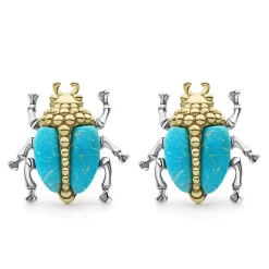 Turquoise Beetle Stud Earrings