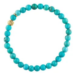 Turquoise Gold Station Bead Bracelet
