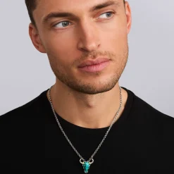 Turquoise Long Horn Pendant
