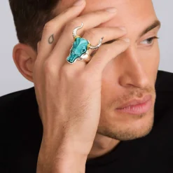 Turquoise Long Horn Ring