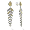 Two Tone Tiered Leaf Earrings
