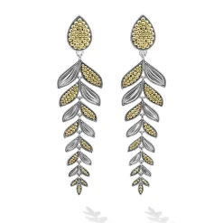 Two Tone Tiered Leaf Earrings