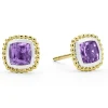 Two-Tone Amethyst Stud Earrings