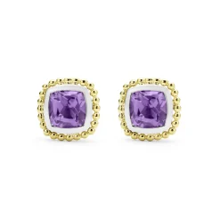 Two-Tone Amethyst Stud Earrings