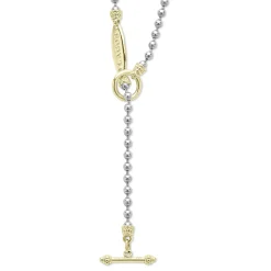 Two-Tone Beaded Toggle Necklace