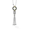 Two-Tone Black Ceramic Tassel Pendant Necklace