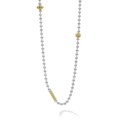 Two-Tone Caviar Beaded Necklace
