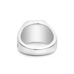 Two-Tone Caviar Beaded Square Ring