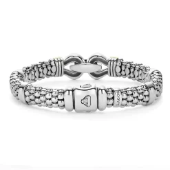 Two-Tone Caviar Buckle Bracelet | 9mm