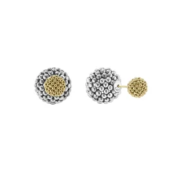 Two-Tone Caviar Front-Back Earrings