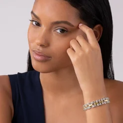 Two-Tone Caviar Link Bracelet