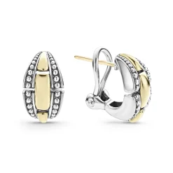 Two-Tone Caviar Link Earrings