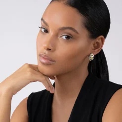 Two-Tone Caviar Link Earrings