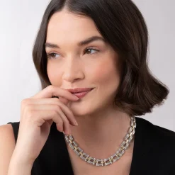 Two-Tone Caviar Link Necklace