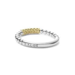 Two-Tone Caviar Stacking Ring